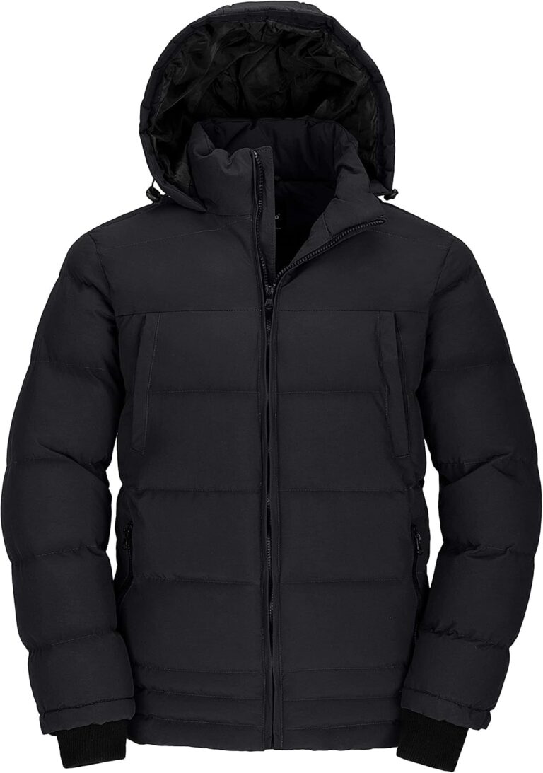 wantdo Men's Thicken Puffer Jacket Padded Waterproof Warm Winter Coat with Hood