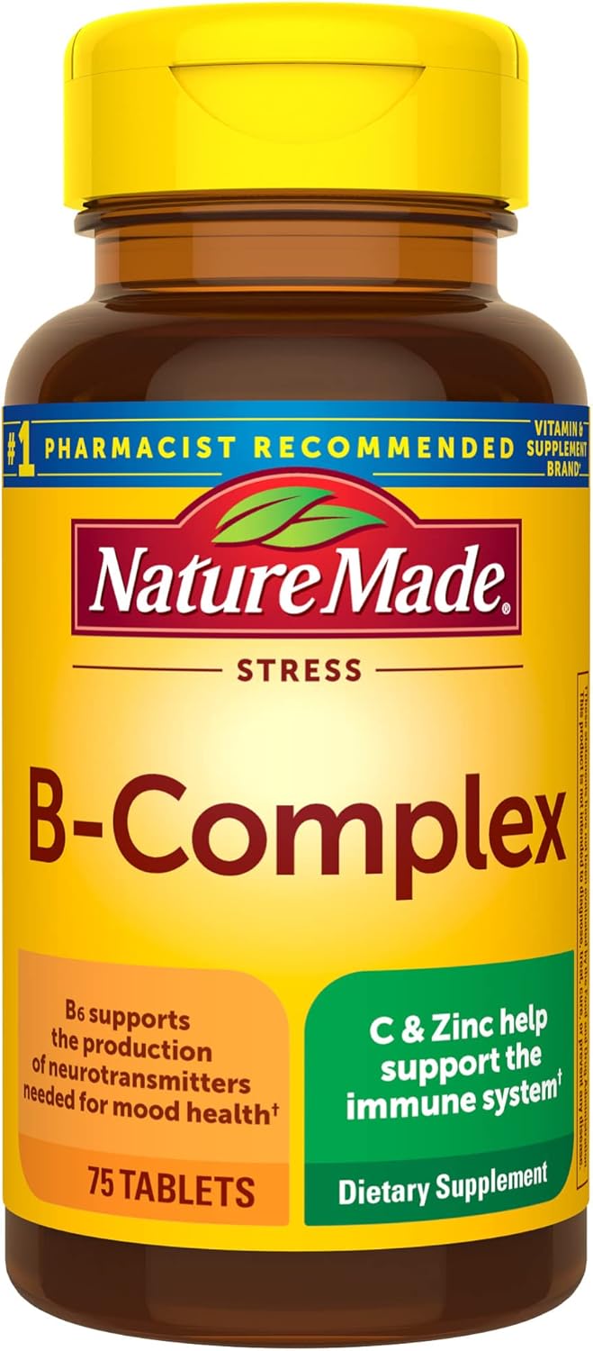Nature Made Stress B Complex with Vitamin C and Zinc, B Complex Vitamins for Women and Men, Immune Support, 75 Tablets, 75 Day Supply Nature Made Stress B Complex with Vitamin C and Zinc, B Complex Vitamins for Women and Men, Immune Support, 75 Tablets, 75 Day Supply