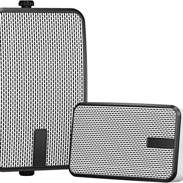 Outdoor Bluetooth Speakers 400w for Garage, Patio, Porch, Gazebo, Soffit, Entertainment Room. Wall Mount Speaker, Wireless Sync Up to 100 Speakers, IPX5 Waterproof (2 Pcs)