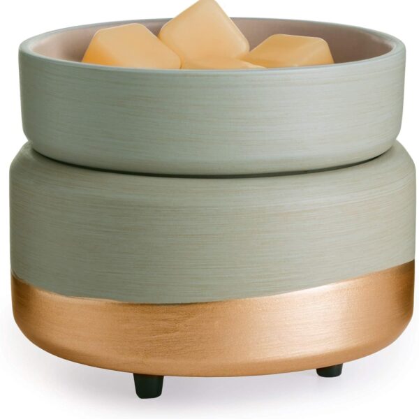 CANDLE WARMERS ETC 2-in-1 Candle and Fragrance Warmer for Warming Scented Candles or Wax Melts and Tarts with to Freshen Room, Midas