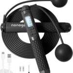 nonogo Cordless Jump Rope with Counter for Fitness - Adjustable Smart Skipping Rope For Men Women Kids Outdoor Speed Boxing Crossfit Workout Exercise Cardio