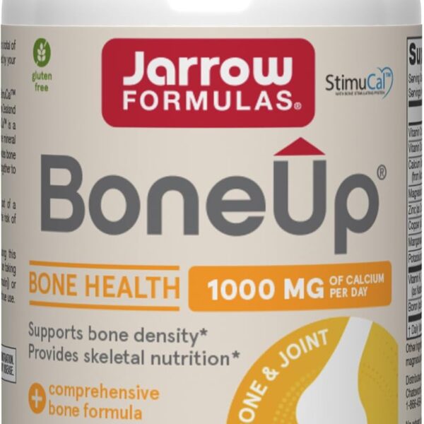 Jarrow Formulas BoneUp for Bone Density - Vitamin D3 and K2, Calcium Support, 240 Capsules, Provides Skeletal Nutrition, Up to 40 Days Supply