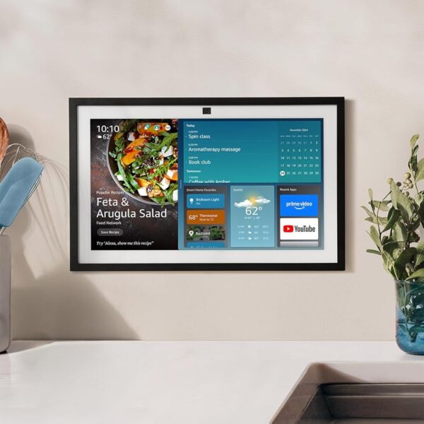 Like-New Amazon Echo Show 15 (newest model), Full HD 15.6" kitchen hub for home organization, with built-in Fire TV, Designed for Alexa+