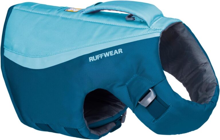 Ruffwear, Float Coat Dog Life Jacket, Premium Buoyancy Swim Vest with Lift Handle, Secure Fit & Reflective Trim, Adjustable Flotation for Swimming, Boating, & Outdoor Adventures, Deep Blue, Large
