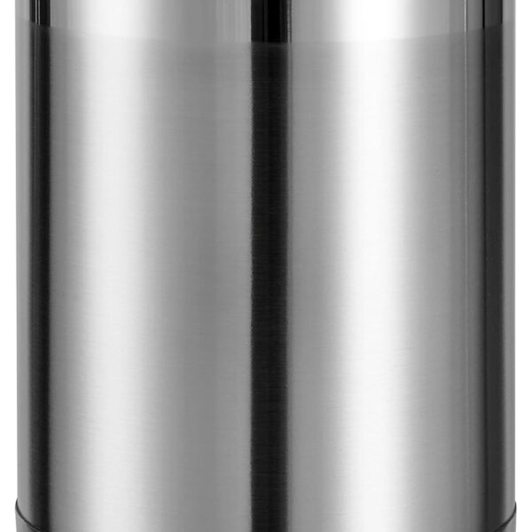 KSENDALO Stainless Steel Utensil Holder for Counter 5.0" Diameter, Brushed Metal Utensil Crock Canister for Cooking Utensils on Countertop, with Heavy Base, Dishwasher Safe,Silver