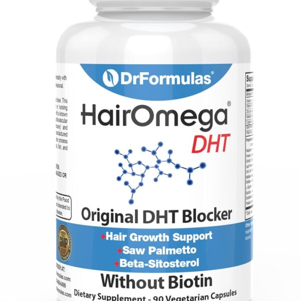 DrFormulas Original DHT Blocker Without Biotin | Hair Growth Supplement Pills for Women and Men, 45 Day Supply