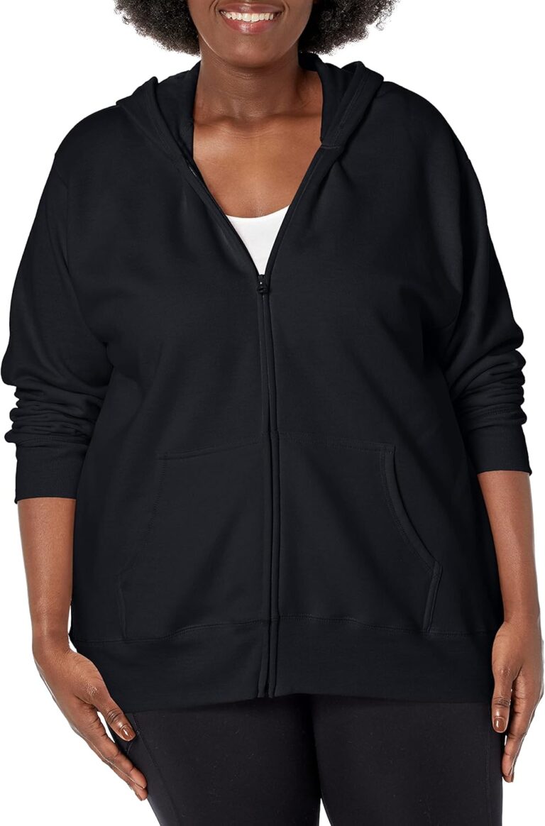 JUST MY SIZE womens Just My Size Zip-up Fleece Women's Hoodie, Ecosmart Hooded Sweatshirt, Plus Size