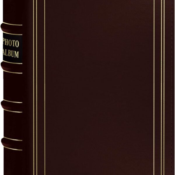 Pioneer Photo 204-Pocket Ring Bound Photo Album for 4 by 6-Inch Prints, Burgundy Bonded Leather with Gold Accents Cover