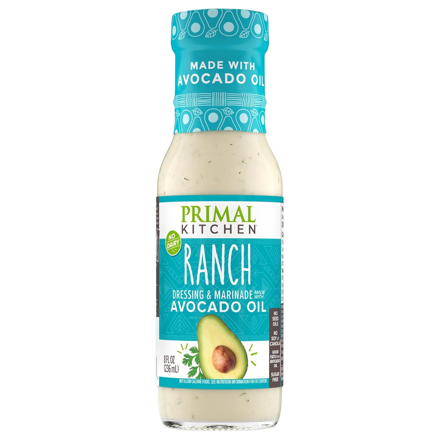 Primal Kitchen Ranch Salad Dressing & Marinade made with Avocado Oil, Whole30 Approved, Paleo Friendly, and Keto Certified, 8 Fluid Ounces Primal Kitchen Ranch Salad Dressing & Marinade made with Avocado Oil, Whole30 Approved, Paleo Friendly, and Keto Certified, 8 Fluid Ounces