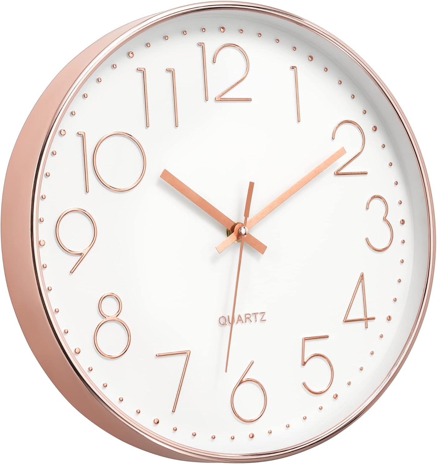 Foxtop Modern Wall Clock 12 Inch Non-Ticking Silent Battery Operated Round Quartz Rose Gold Wall Clock for Office Bedroom Living Room Kitchen Home School Decor Foxtop Modern Wall Clock 12 Inch Non-Ticking Silent Battery Operated Round Quartz Rose Gold Wall Clock for Office Bedroom Living Room Kitchen Home School Decor
