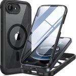 Miracase for iPhone 17e Case & iPhone 16e Case, Full-Body Phone with Built-in Glass Screen Protector, [Magnetic with MagSafe] Military Drop Proof 17 E/ 16 E Cover Bumper 6.1 inch, Black
