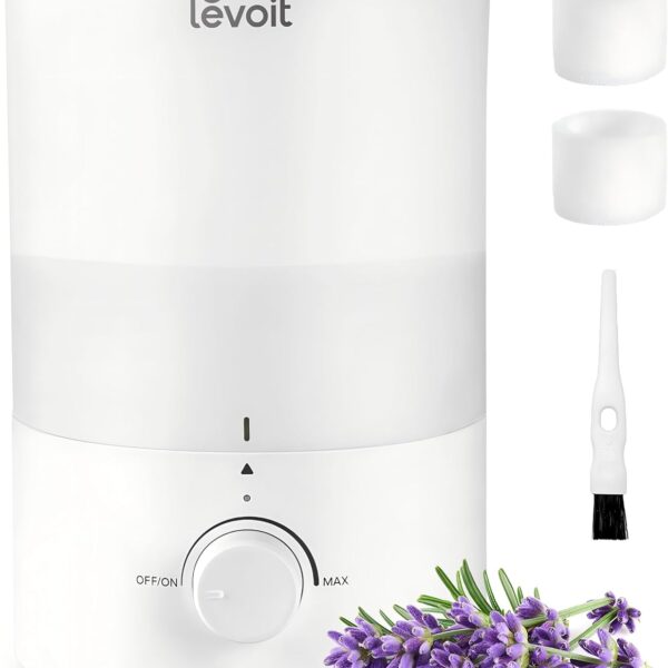 LEVOIT - Humidifiers for Bedroom - Quiet (3L Water Tank) - Cool Mist/Top Fill/Essential Oil Diffuser/25Watt - Home/Large Room - 360 Nozzle - Rapid Ultrasonic Humidification for Baby Nursery/Plant