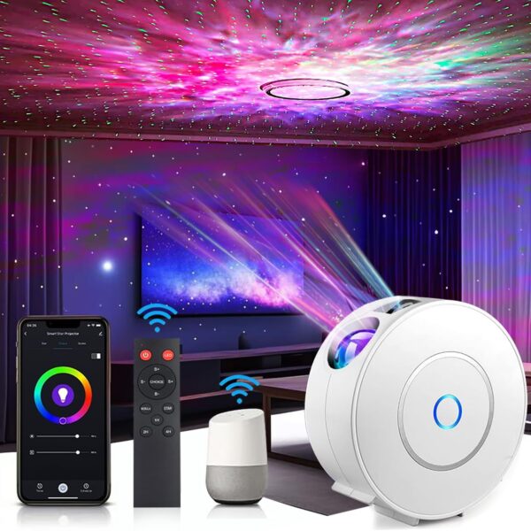 Galaxy Projector for Bedroom, Star Projector,Smart APP & Voice Control Galaxy lamp, Compatible with Alexa & Google Home, for Kids Adults Bedroom,Room Decor,Game Room,Party (Green Stars)