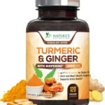 Turmeric Curcumin Supplement - 95% Curcuminoids with Organic Turmeric & Ginger, BioPerine Black Pepper Extract for Best Absorption, Natural Vegan Joint Support, Non-GMO, Bottled in USA - 120 Capsules