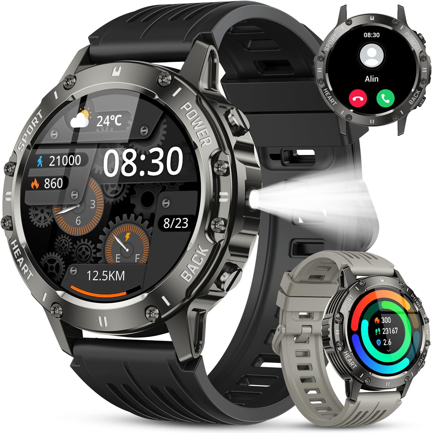 Smart Watch for Men Fitness Tracker: Military Make Answer Call Running Digital Mens Watches Waterproof Smartwatch Android Phone iPhone Samsung Compatible Sleep SpO2 Heart Rate Monitor Step Pedometer Smart Watch for Men Fitness Tracker: Military Make Answer Call Running Digital Mens Watches Waterproof Smartwatch Android Phone iPhone Samsung Compatible Sleep SpO2 Heart Rate Monitor Step Pedometer
