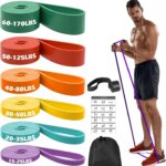 Zacro Resistance Bands Set with Door Anchor, Heavy Duty Pull Up Exercise Bands for Working Out, Muscle Power Strength Training, Physical Therapy, Home Fitness Gym Equipment for Men & Women