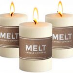 Melt Candle Pillar Candles, 3 Pack - Unscented Candles for Home, Church, Weddings, & More - 3" x 4", Ivory
