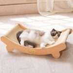 Sisal Cat Scratcher Bed for Indoor Cats Hammock for Scratching Pad Cat Chair Natural Sisal Scratch Post for Large Cats Scratcher Lounge, Wooden Cat Furniture(Large)