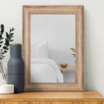 Rustic Mirror with Wood Frame Rectangular Mirrors for Wall Decorative for Bathroom Bedroom Living Room Home Entryway Large 20"x16"