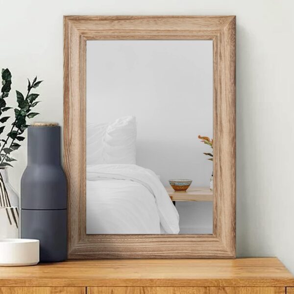 Rustic Mirror with Wood Frame Rectangular Mirrors for Wall Decorative for Bathroom Bedroom Living Room Home Entryway Large 20"x16"