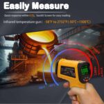 Infrared Thermometer High Temperature Gun -58~2732, 50:1 Distance Ratio, Digital Laser IR Temp Gun for Cooking, Pizza Oven, Engine, Kilns, Forges, Industry, and Home Repair.