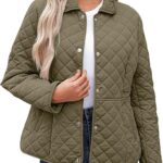 Ceboyel Women'S Quilted Barn Jackets 2024 Trendy Puffy Coats Quilted Bomber Jacket Lightweight Warm Winter Outerwear Clothing