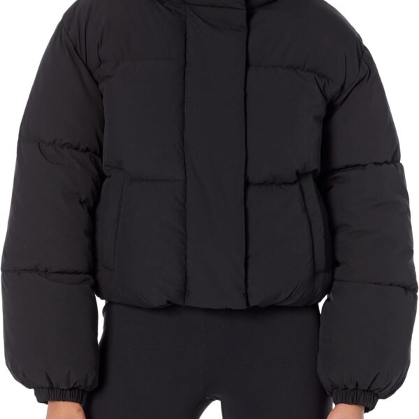Amazon Essentials Women's Cropped Full-Zip Puffer Jacket, Winter Warm, Stand Collar
