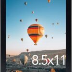 JCJMY 8.5x11 inch Picture Frame Black for Certificate Poster and Photo, Horizontal and Vertical Formats for Wall Hanging or Tabletop, 8.5x11 Frame with Shatter Resistant Plexiglass, Black