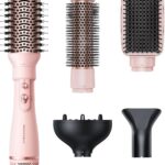 Blow Dryer Brush Set, Wavytalk Air Sculpt 5-in-1 Hot Air Brush Set, Multi Hair Styler for Salon Blowouts, Smooth Curls, Volumizing and Straightening, Sleek and Less Frizz, Pink