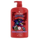 Old Spice Cleansing Body Wash for Men, 3X Defense, 24/7 Shower Fresh with Lasting Scent, 2 in 1 Body and Face Wash, Daily Mens Wash and Shower Gel, NightPanther Rich Warm Masculine Scent, 33.4 oz