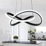 MAYNA Modern LED Pendant Light Fixture, Contemporary LED Chandelier with Irregular Ring Lights, Adjustable Modern Chandeliers for Dining Room Kitchen Entryway Living Room Bedroom, 6000K Daylight