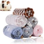 Grddaef Guinea Pig Fleece Blankets 6 Pieces Waterproof & Washable Small Animal Cage Liners Sleep Mat Bedding Pad for Hamster Chinchilla Rabbit Hedgehog (S-7.9 x 7.9 Inch)
