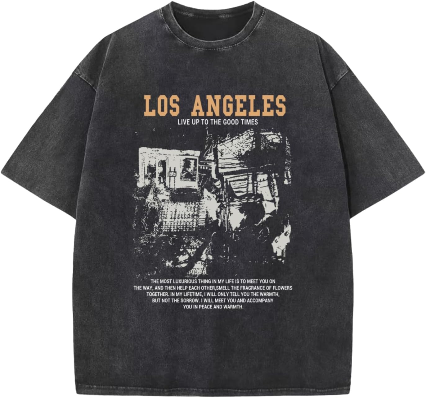 Pairxily Oversized Graphic Tshirts for Men Acid Wash Los Angeles Vintage Tees Streetwear Baggy Cotton Shirts Casual Tops Pairxily Oversized Graphic Tshirts for Men Acid Wash Los Angeles Vintage Tees Streetwear Baggy Cotton Shirts Casual Tops