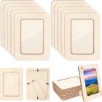 Vmiapxo 10 Pack Wooden Picture Frames for Crafts,DIY Wood Frame for 4x6 Photos,Unfinished Standing Wooden Photo Frames for Painting,Wood DIY Crafts Decorate for Birthday Party Mother's Day Gifts