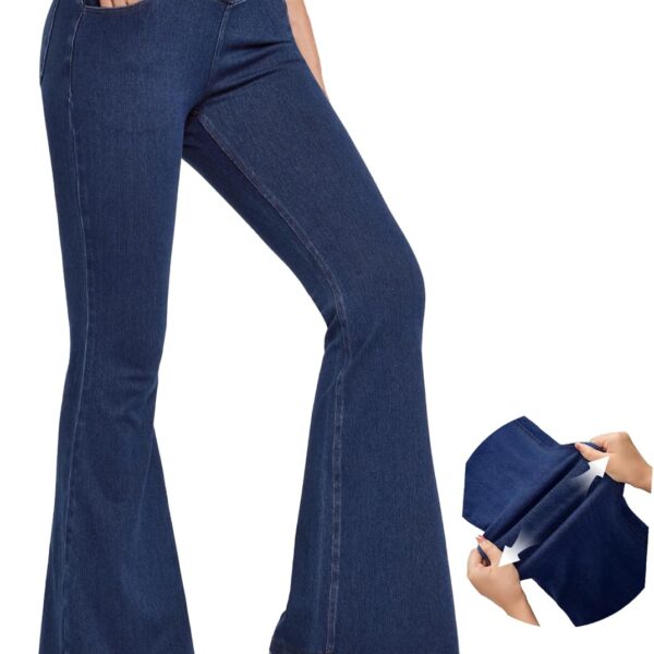 IUGA Stretchy Bell Bottom Jeans for Women Sweatpant Jeans V Cross High Waisted Jeggings Pull On Bootcut Jean Flare Leggings