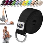 TECEUM Yoga Strap & Mat Strap  2 IN 1  Cotton  6 ft 8 ft 10 ft (30+ colors)  Adjustable Non-Slip Belt for Yoga, Pilates, Stretching, Physical Therapy, Fitness & Home Workout  For Carrying Mats