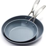 GreenPan Valencia Pro Hard Anodized Healthy Ceramic Nonstick 8" and 10" Frying Pan Skillet Set, PFAS-Free, Induction, Dishwasher Safe, Oven Safe, Gray