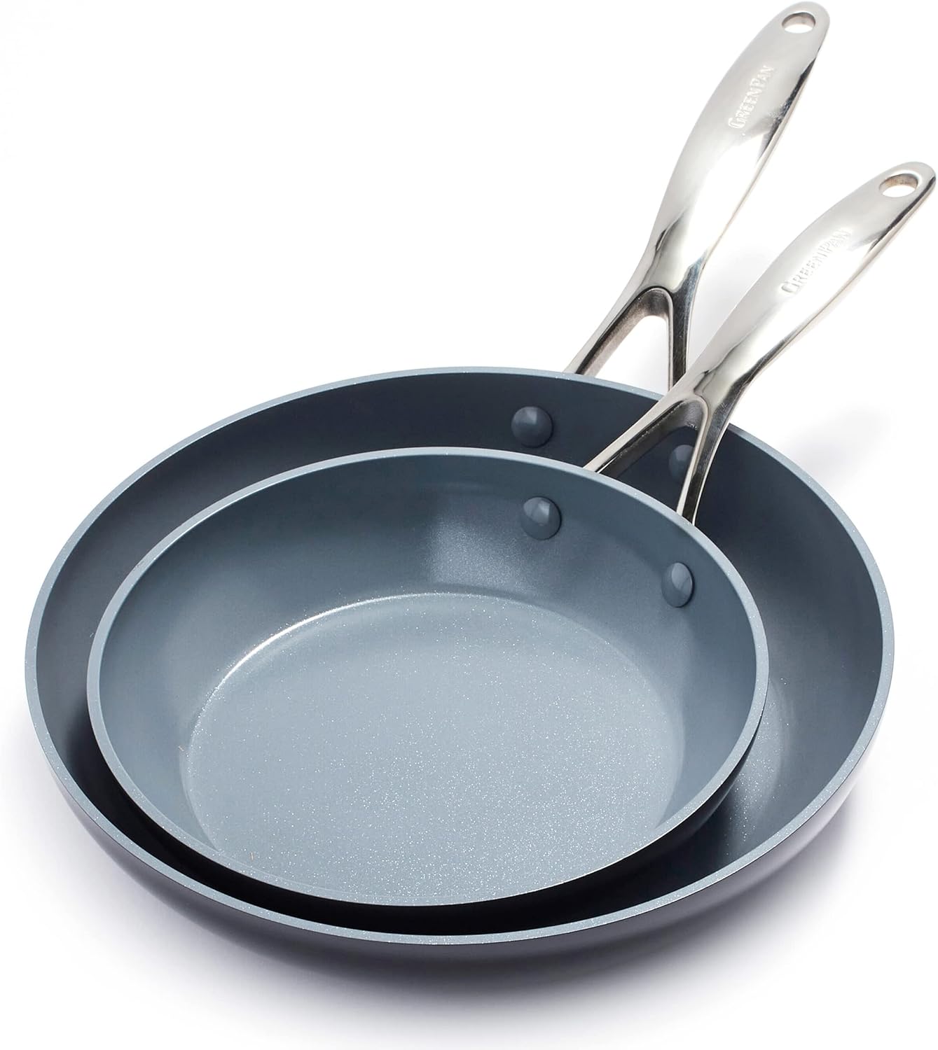 GreenPan Valencia Pro Hard Anodized Healthy Ceramic Nonstick 8" and 10" Frying Pan Skillet Set, PFAS-Free, Induction, Dishwasher Safe, Oven Safe, Gray GreenPan Valencia Pro Hard Anodized Healthy Ceramic Nonstick 8" and 10" Frying Pan Skillet Set, PFAS-Free, Induction, Dishwasher Safe, Oven Safe, Gray