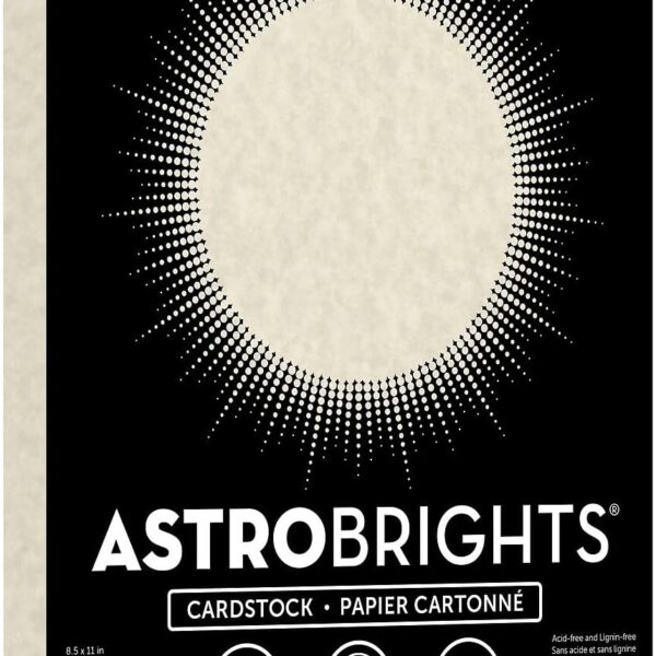 Astrobrights Specialty Parchment Cardstock, 8.5" x 11", 65 lb/176 gsm, Natural (Ivory), 100 Sheets (27427-01)