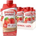 Premier Protein Shake, Strawberries & Cream, 30g Protein, No Added Sugar, 24 Vitamins & Minerals to Support Immune Health, 11 fl oz, 12 Pack