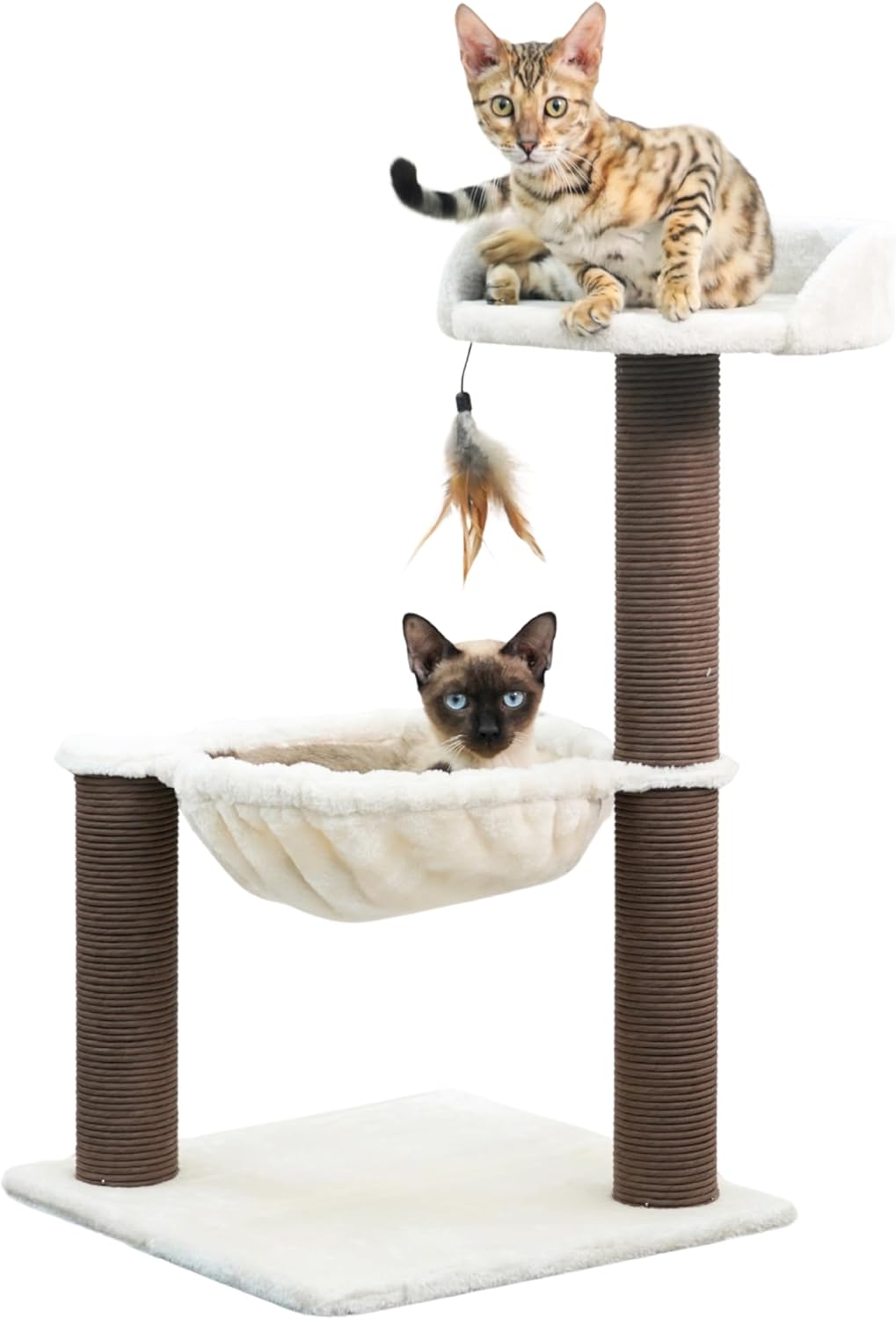 Catry Nirvana 3-Level Kitten Tree with Plush Perch, Soft Hammock, and Paper Rope Scratching Posts, Minimalist Cat Furniture for Climbing, Scratching & Resting, Ideal for Kittens & Small Cats, Beige Catry Nirvana 3-Level Kitten Tree with Plush Perch, Soft Hammock, and Paper Rope Scratching Posts, Minimalist Cat Furniture for Climbing, Scratching & Resting, Ideal for Kittens & Small Cats, Beige