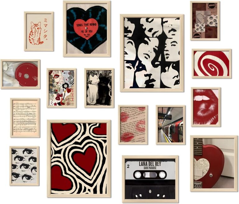 ANERZA 16 PCS Downtown Girl Room Decor, Y2k Wall Art Prints for Bedroom, Coquette Posters for Room Aesthetic, Wall Collage Kit Pictures for Living Room, Vintage Dorm Gallery Home Decor