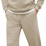 COOFANDY Men's Sweatsuits 2 Piece Set Quarter Zip Pullover with Wide Leg Sweatpants Matching Tracksuit