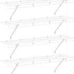 HAUSHOF Closet Shelves Wall Mounted 4-Pack, 4 ft x 12in White Wire Shelving for Laundry Room, Closet, Basement Organization and Storage