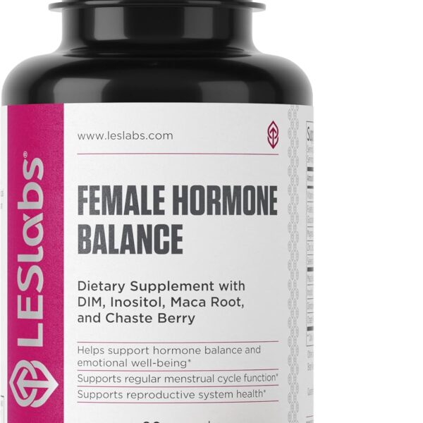 LES Labs Female Hormone Balance Supplement  Hormone Support for Women with Inositol, DIM, Vitex, Chaste Tree, Vitamin B6 & Folate  Menstrual Cycle & Fertility Support  90 Capsules  Non-GMO
