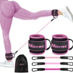 HOXWC Ankle Resistance Bands with Cuffs, Ankle Bands for Working Out, Ankle Resistance Band for Leg, Booty Workout Equipment for Kickbacks Hip Fitness Training, Exercise Bands for Butt Lift Women