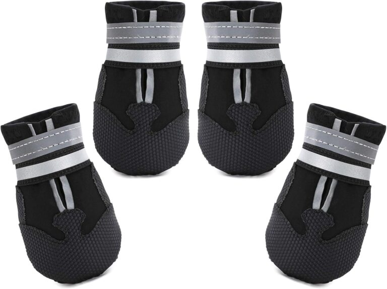 Dimicoo Water-Resistant Dog Boots for Medium Large Dogs,Non-Slip Dog Shoes for Winter Snow,Lightweight Paw Protector for Cold Pavement,Soft Dog Booties for Outdoor Walking Indoor Hardfloors