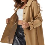 Women's Trench Coat Breasted Classic Lapel Overcoat Outerwear Coat Spring and Autumn loose Casual coat