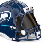 NFL Echo Dot Bundle: Includes Echo Dot | Deep Sea Blue and Limited-Edition NFL Helmet Stand | Seattle Seahawks