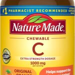 Nature Made Extra Strength Dosage Chewable Vitamin C 1000 mg per serving, Vitamin C Chewable Dietary Supplement for Immune Support, 90 Tablets, 45 Day Supply